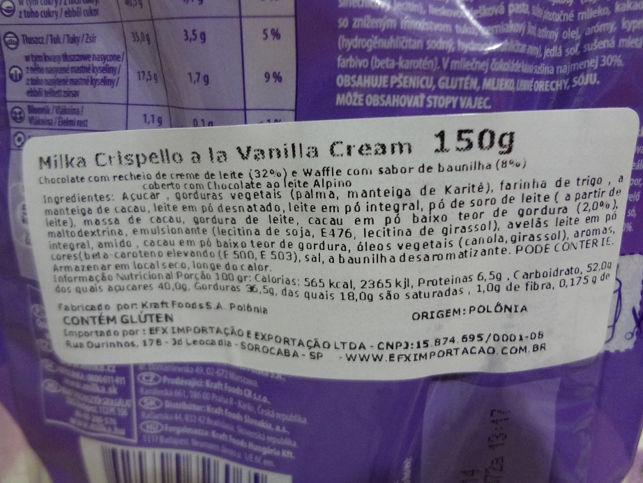 Milka Crispello Vanilla Cream (pacote 150g)