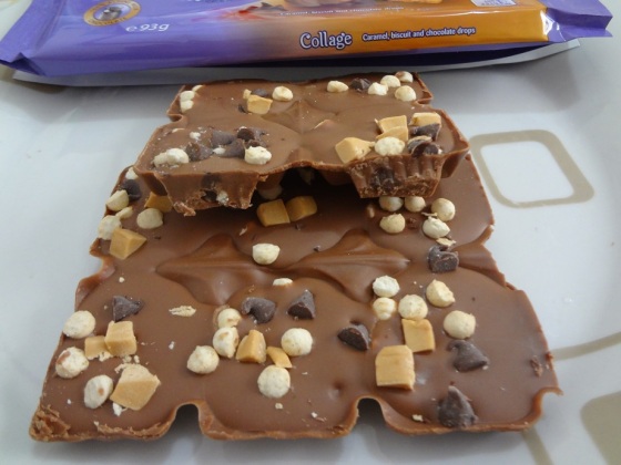 milka collage caramel biscuit and chocolate drops