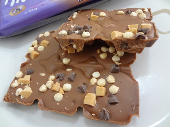 milka collage caramel biscuit and chocolate drops